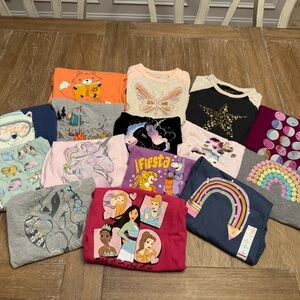 Girls Graphic Long Sleeve Bundle - Colorful Cartoon & Unicorn Prints